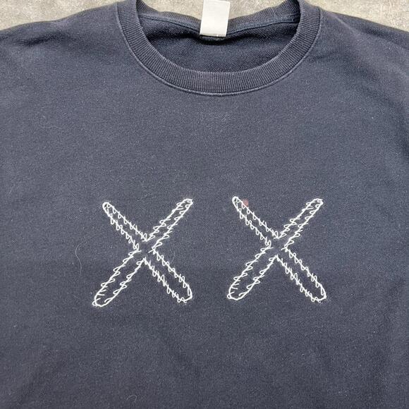 kaws uniqlo seasame street black big logo cartoon crewneck size large - Picture 2 of 5